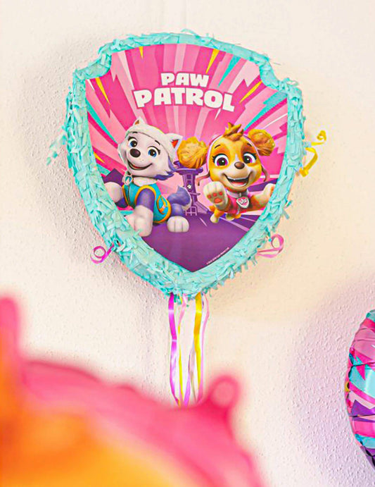 Ružová ťahacia piñata Labková patrola 33 cm x 38 cm x 9 cm