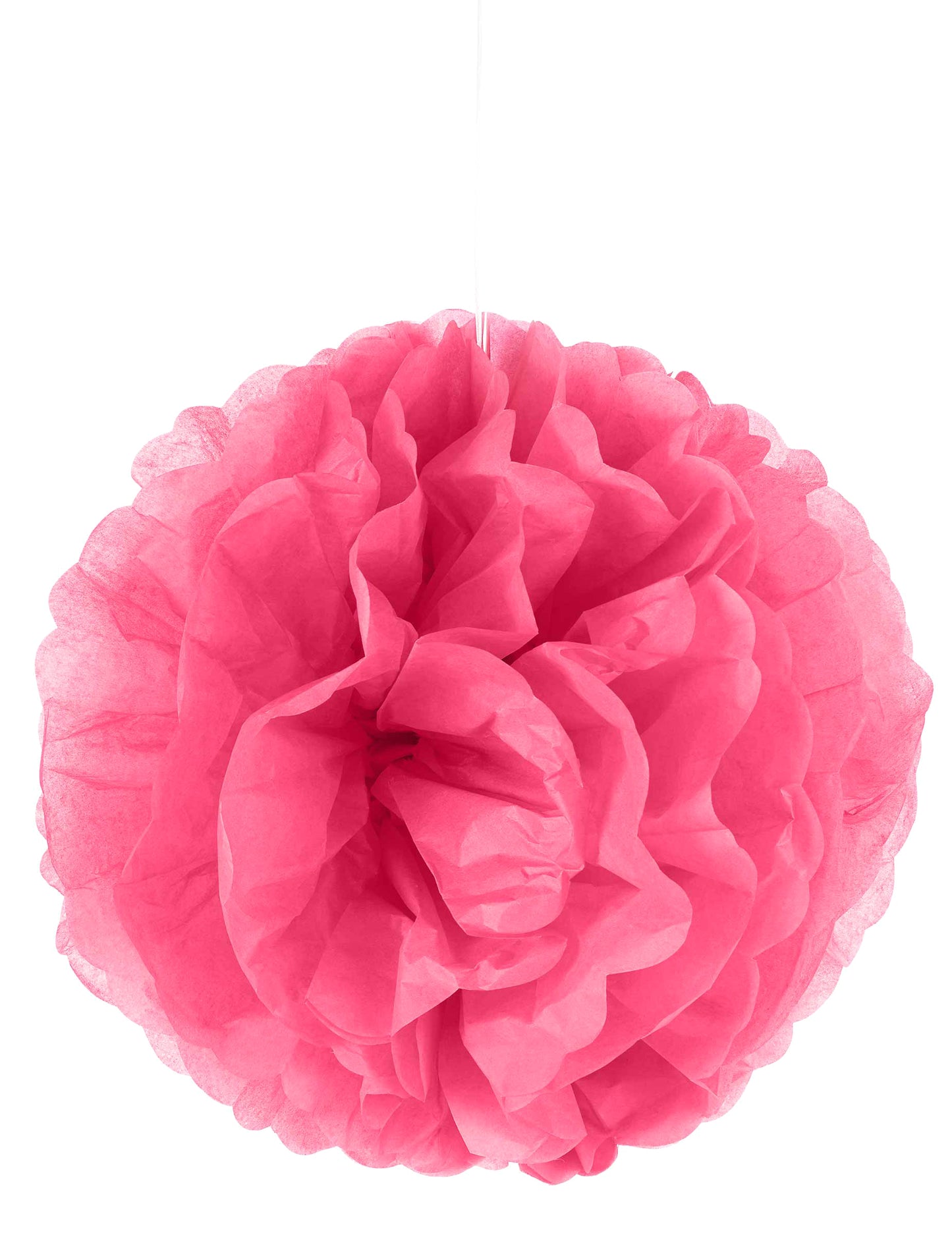 Pompon à suspendre en papier pour décoration fuchsia
