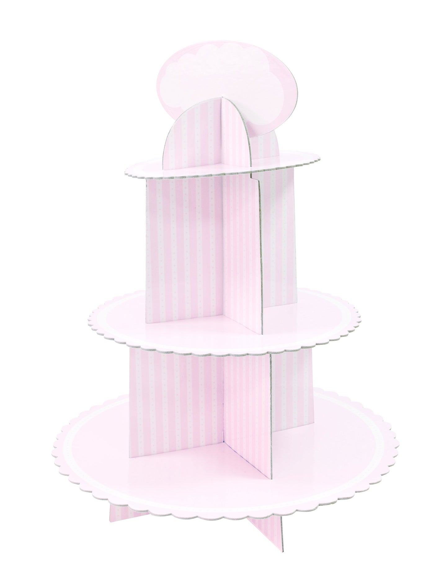 Biely a ružový kartónový stojan na muffiny 30 x 42 cm na narodeniny