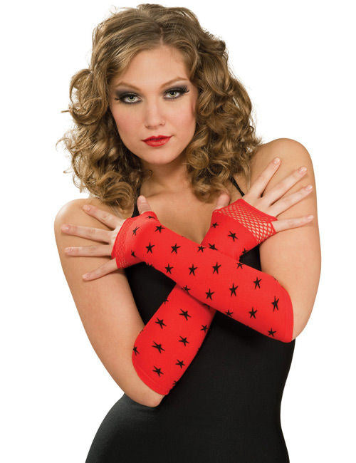 Punk ochranné rukávy Hviezdy Gotické čierno-červené