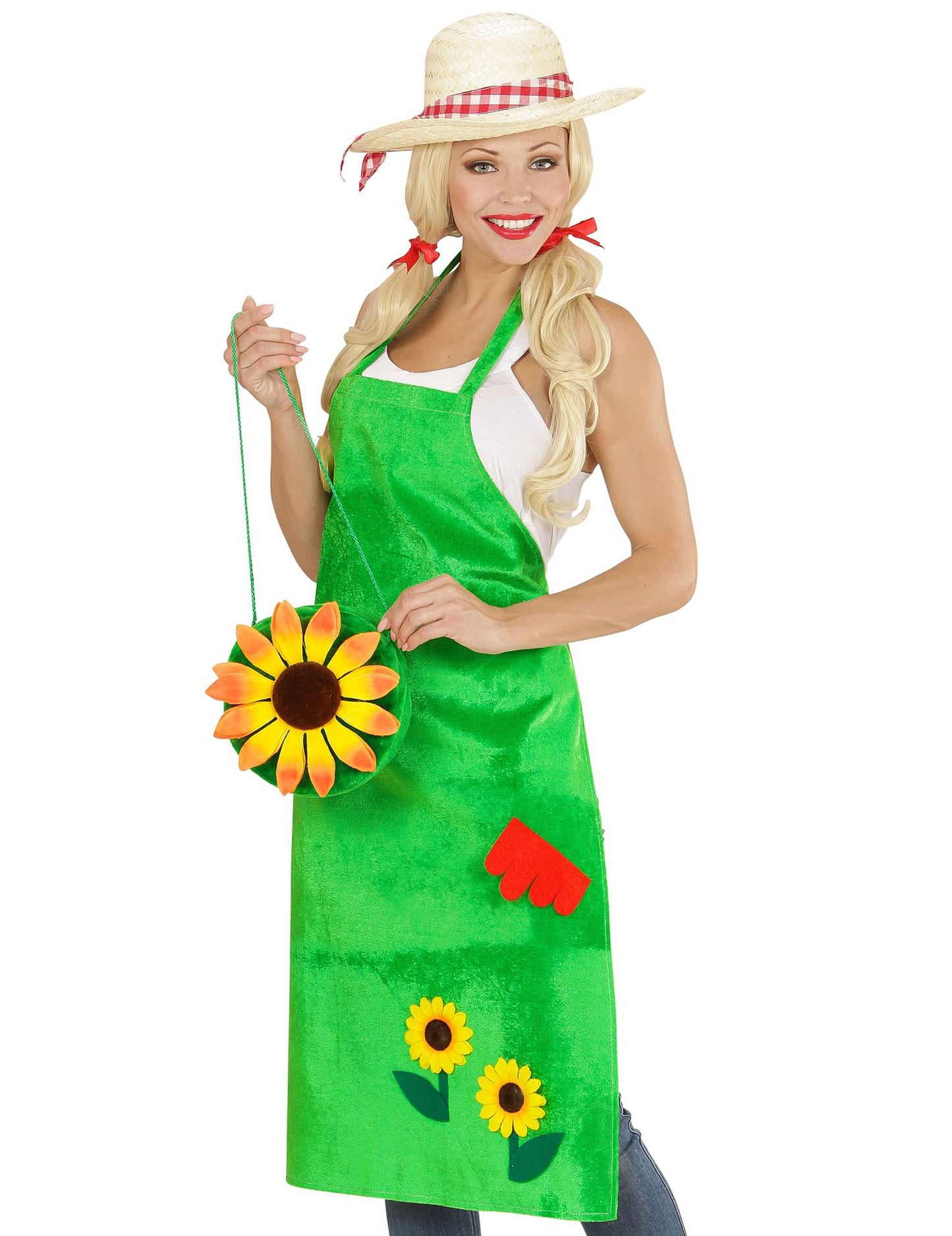 Zelená hippie taška s kvetinou