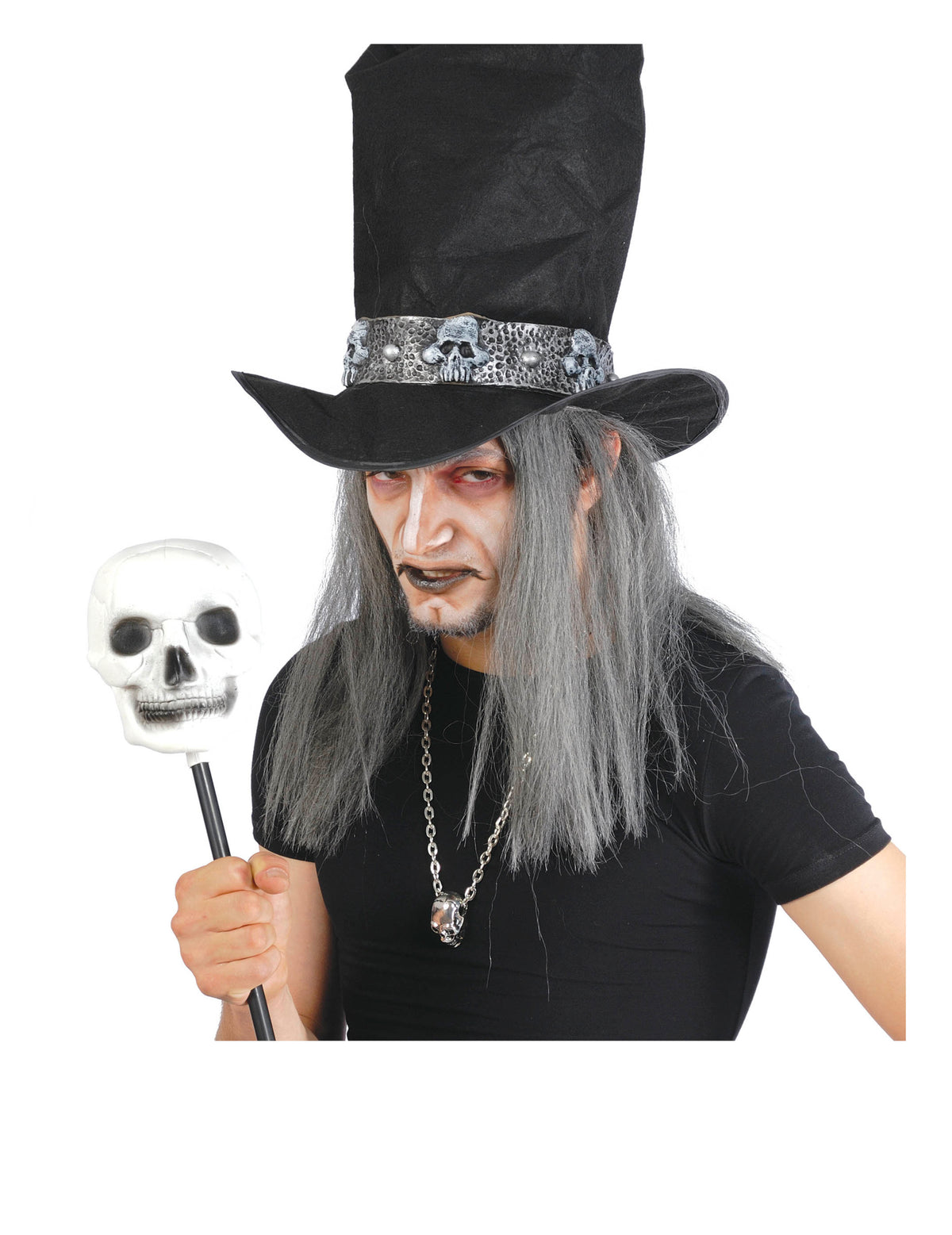 Detail na lebku žezla s lebkou halloween
