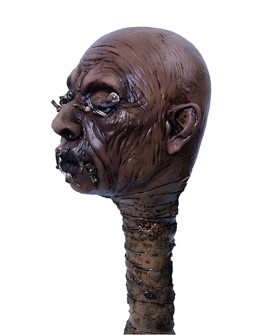 Vue de profil du sceptre tête vaudou luxe
