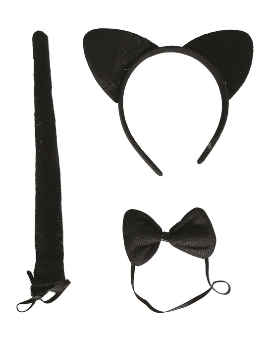 Détail des accessoires du set de chat noir