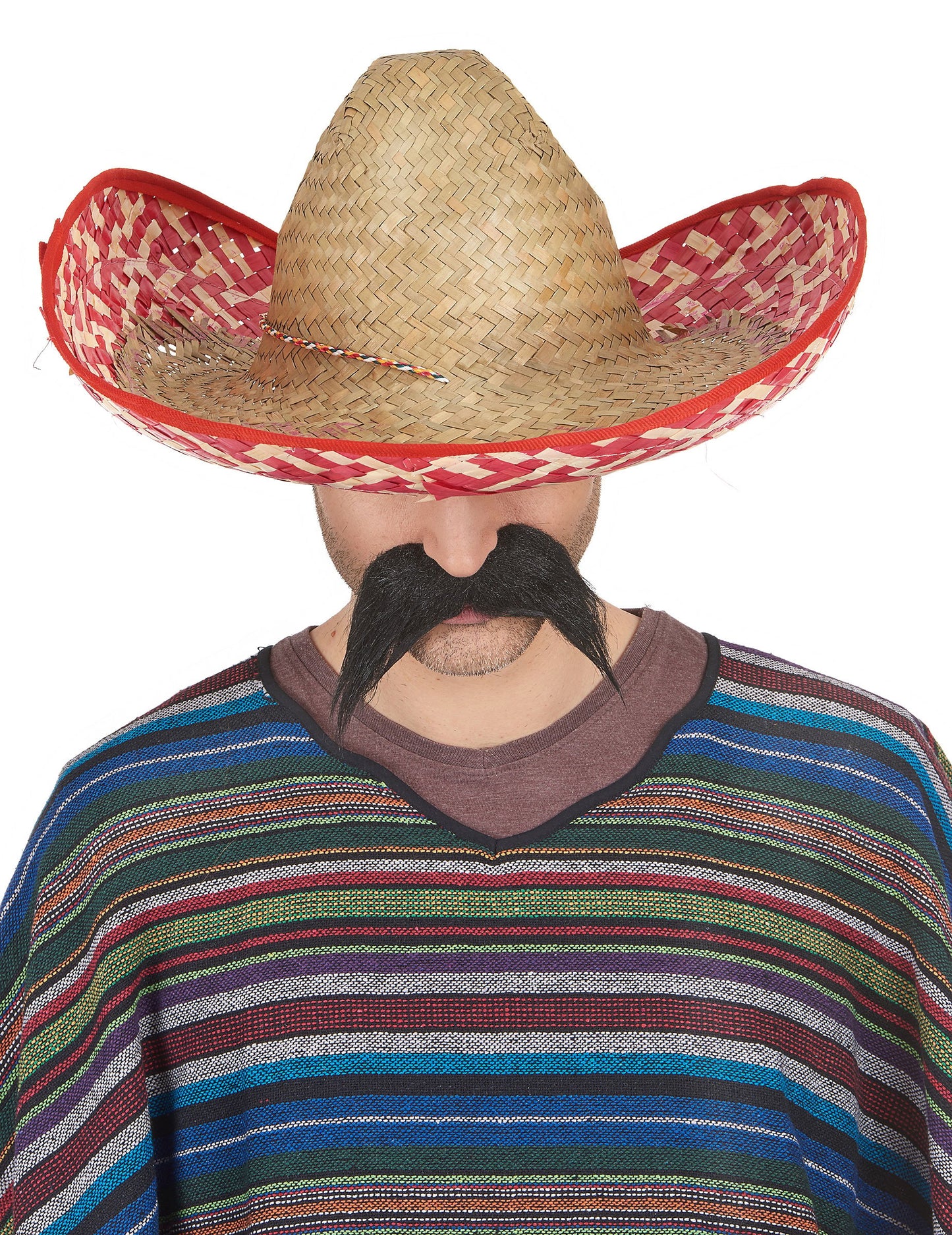 Červené mexické Sombrero a slama pre dospelých