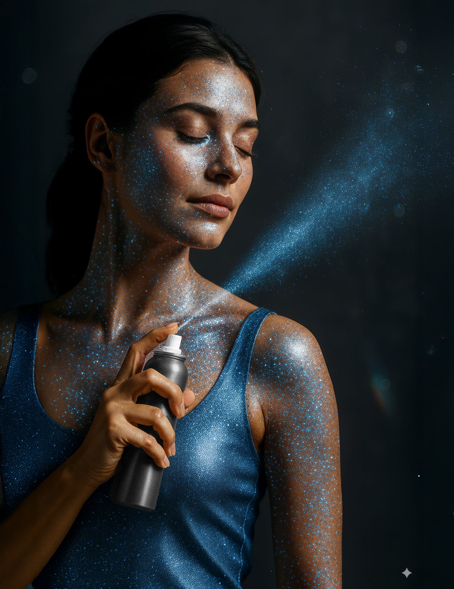 Blue Glitter Body Spray 75 ml