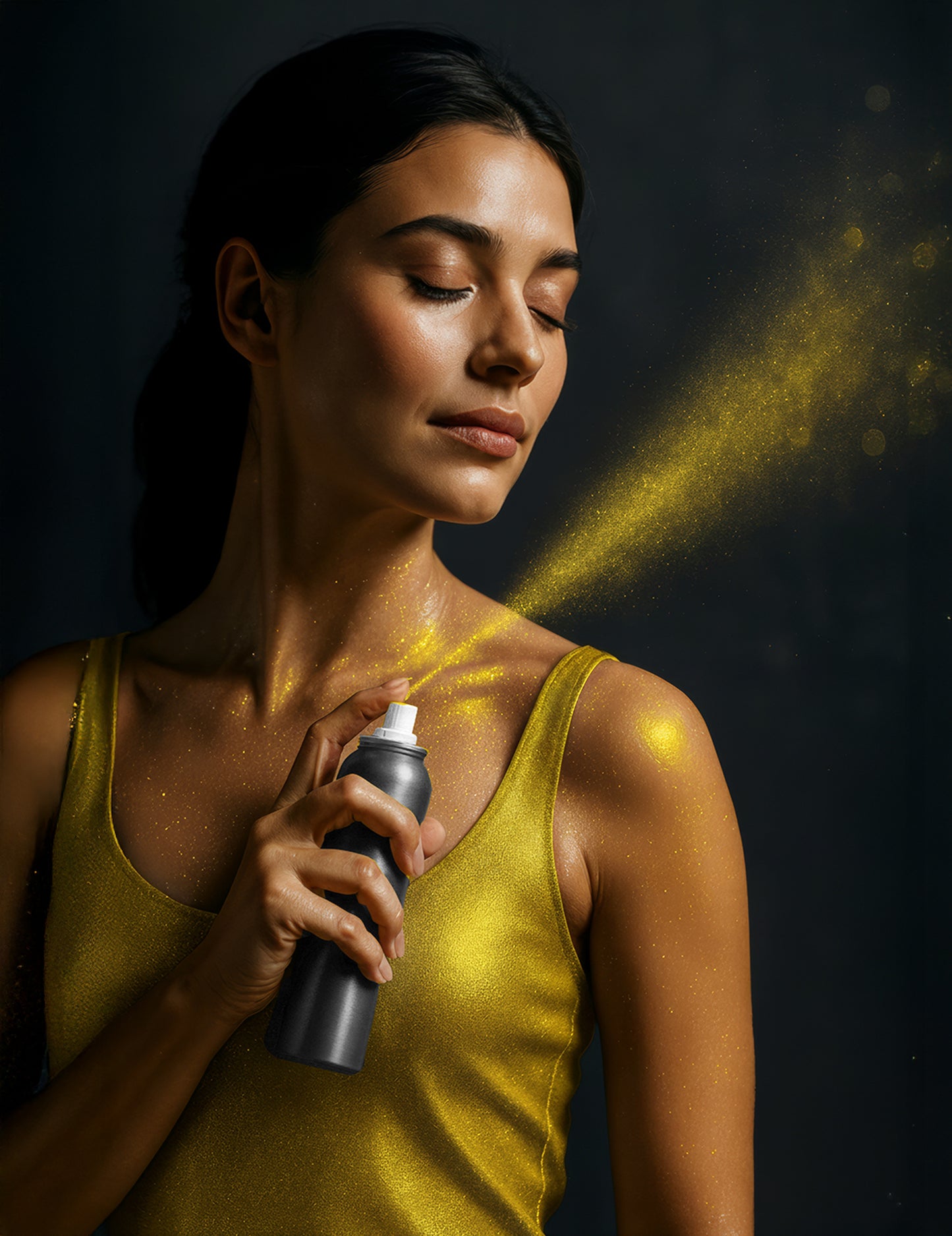 Žltý trblietavý sprej 75 ml