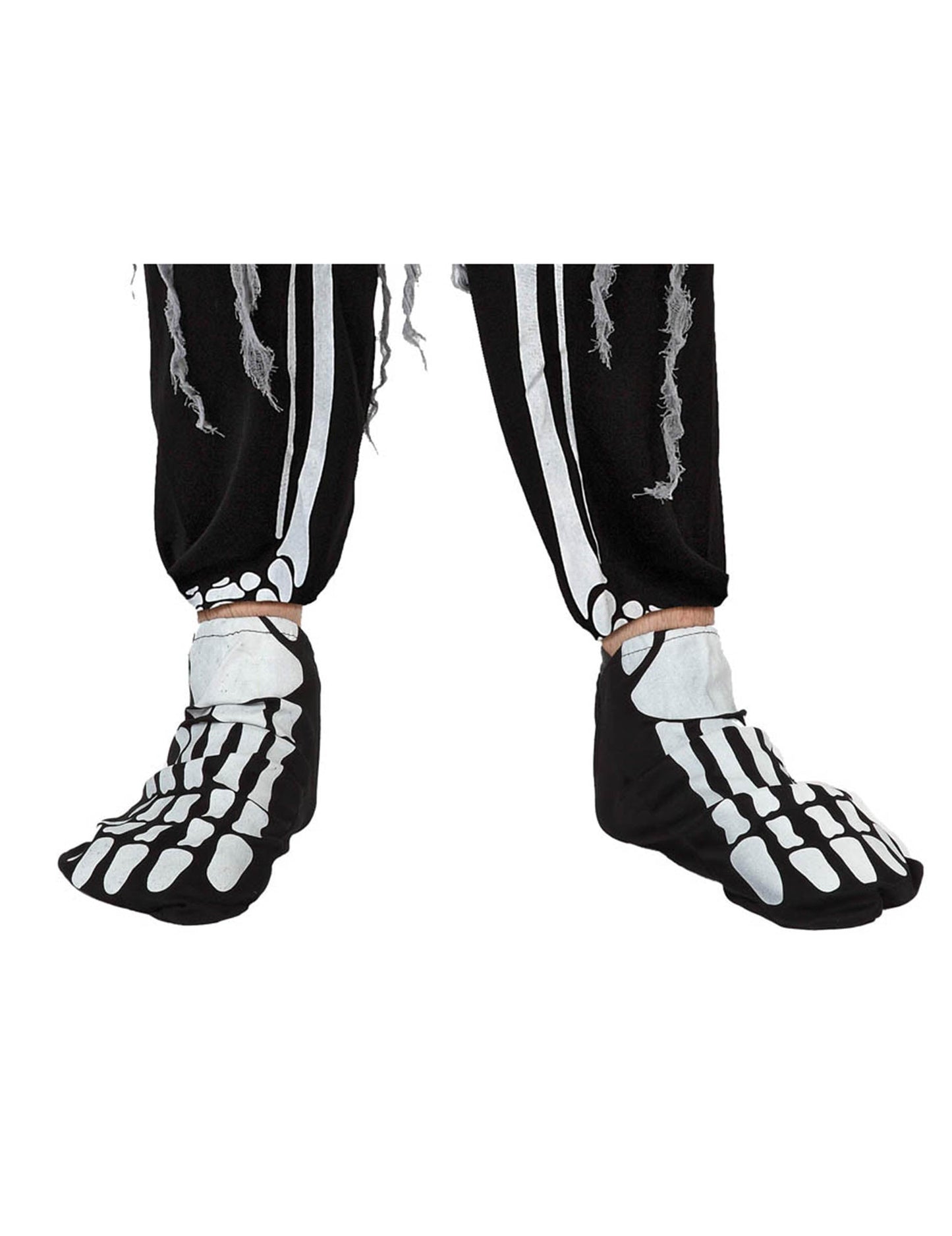 Sur-chaussures squelette Halloween pour adulte noir et blanc