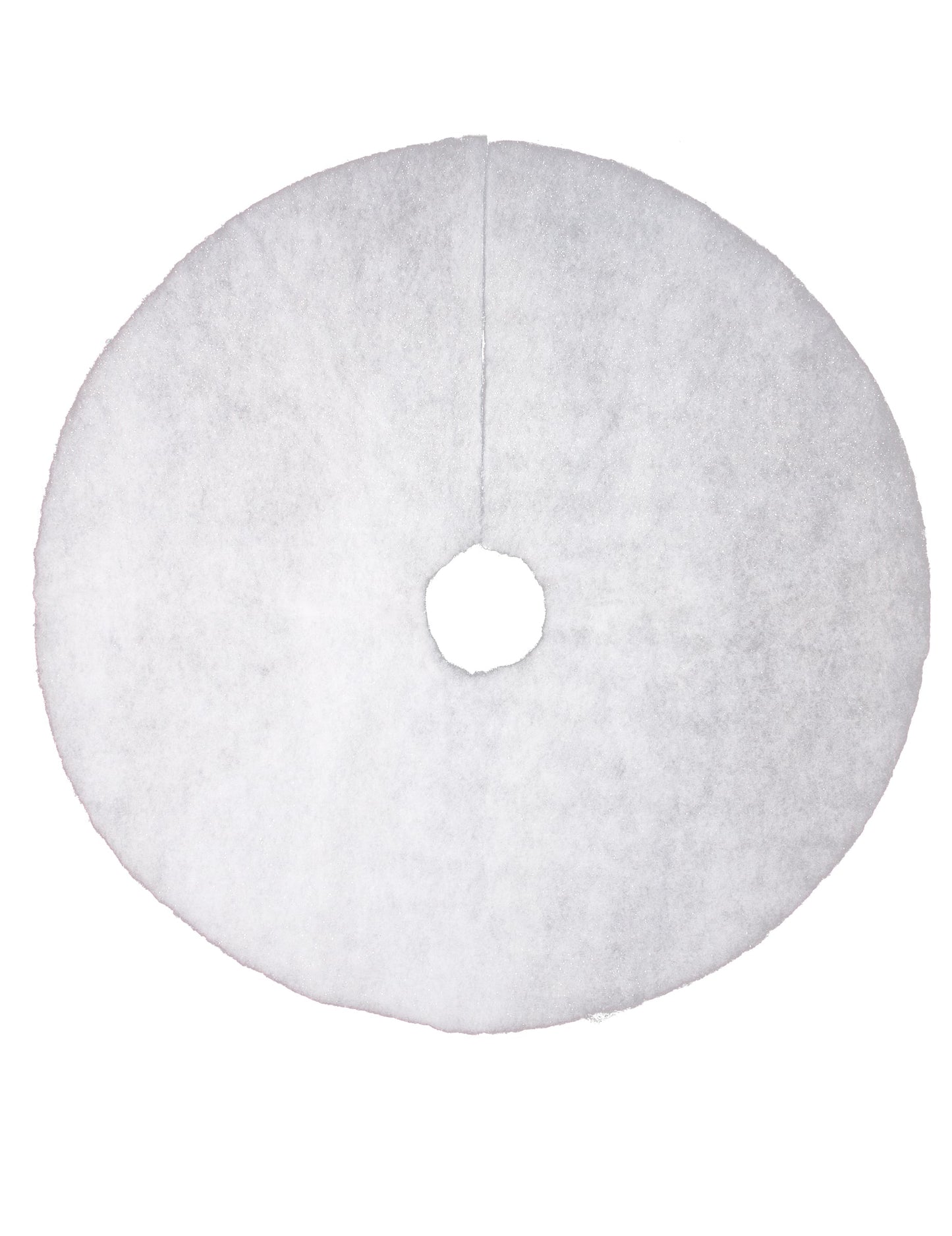 Tapis de sapin neige pailleté pour décoration de Noël blanc rond