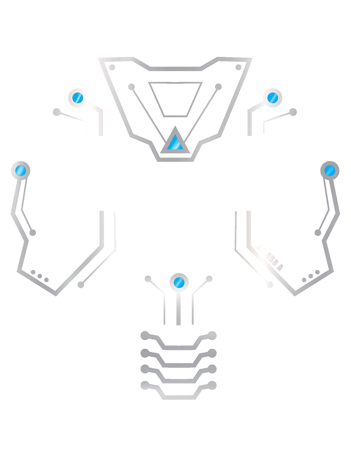 Futuristické tetovania na tvári robotov