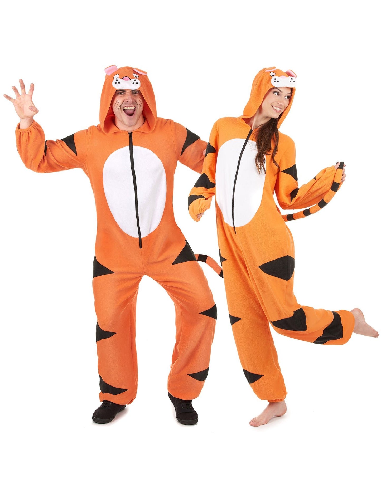 Párový kostým kombinéza s kapucňou tigra