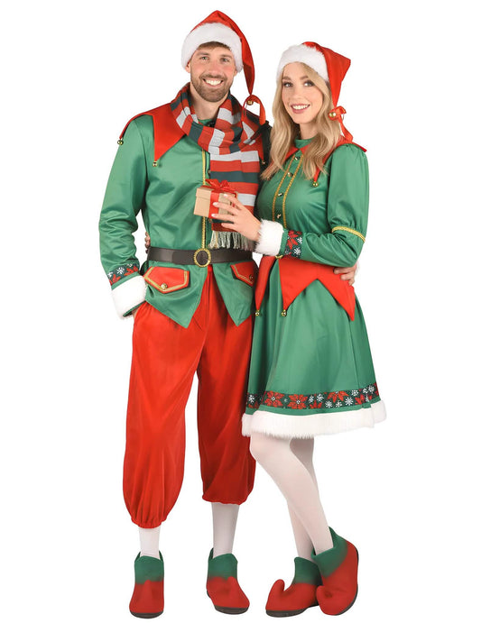 Luxusný dospelý kostým vianočných elfov pre pár