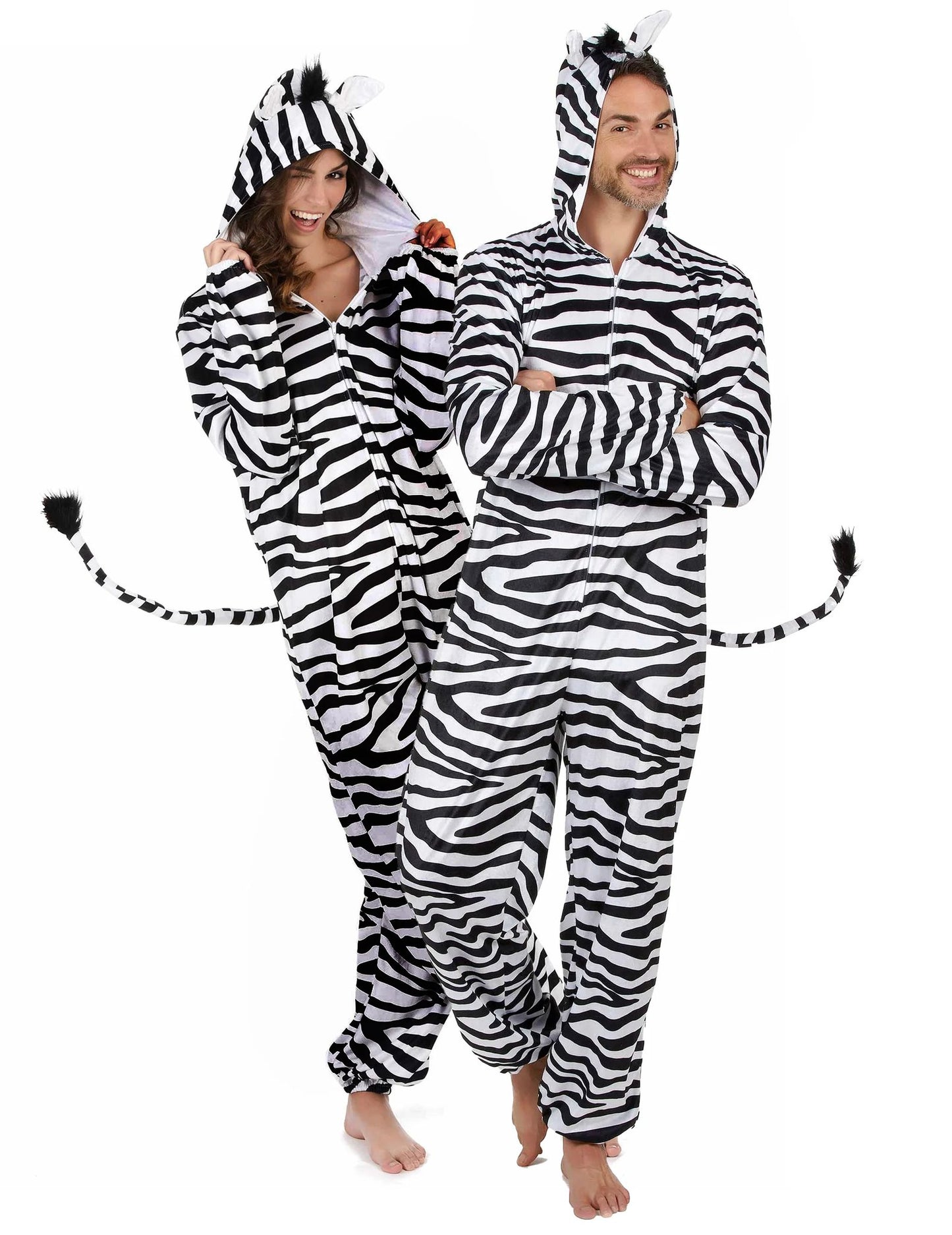 Párový kostým zebra pre dospelých
