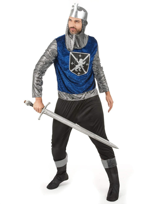 Modrý stredoveký párový kostým pre dospelých
