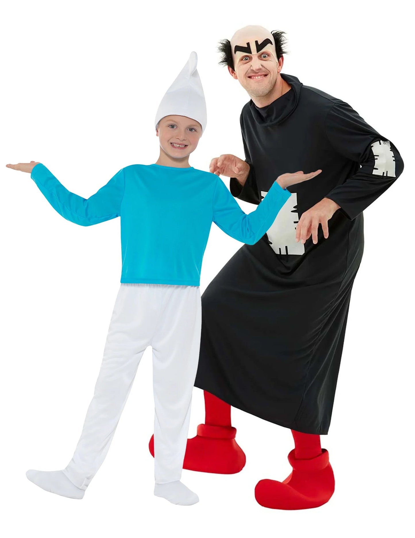 Pár kostým Šmoula™ a Gargamela™ rodič a dieťa