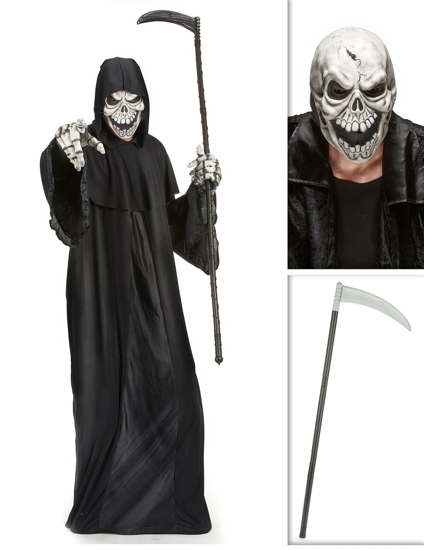 Balíček kostýmu Smrťky so sekanou a halloweenskou maskou