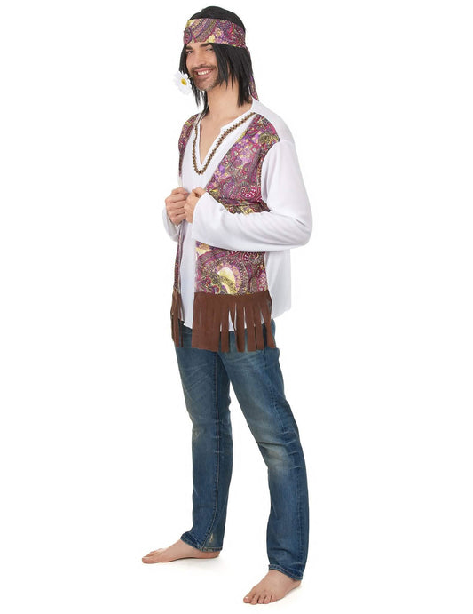 Fialový hippie pár kostým pre dospelých