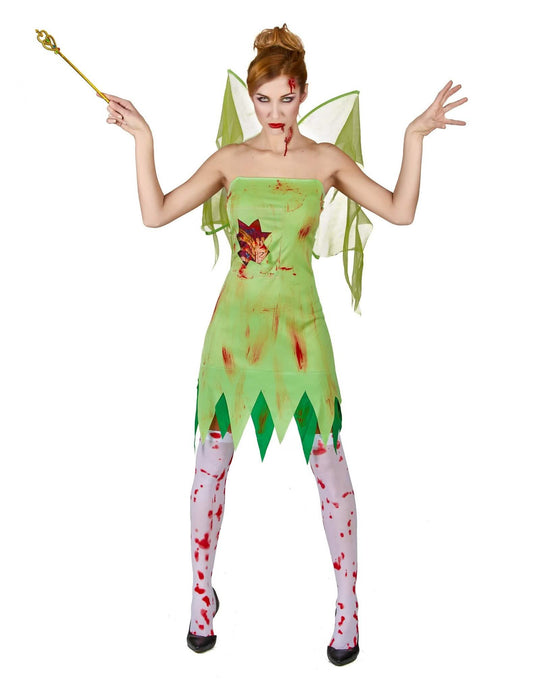 Balíček dámskeho halloweenského kostýmu krvavej zelenej víly