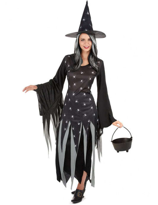 Balíček kostýmu čarodejnice pre ženy s kotlíkom a parochňou na Halloween