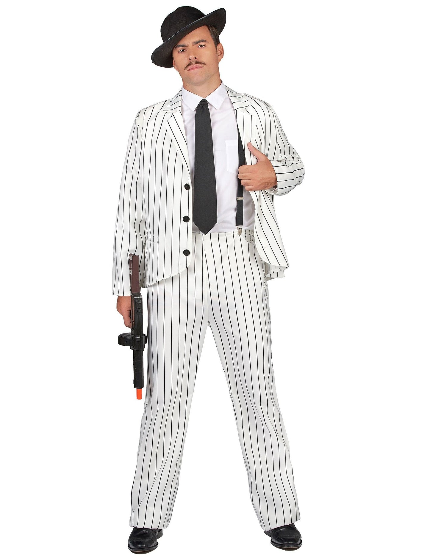 Biely gangster a čierno-zlatý charleston kostým pre pár pre dospelých