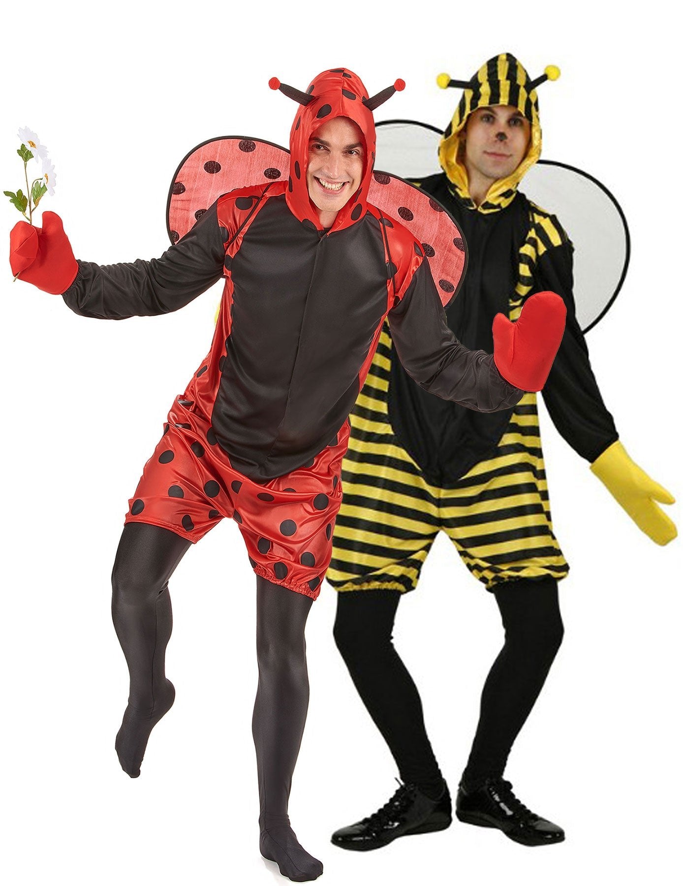 Párové kostýmy pre mužov v podobe včely a lienky