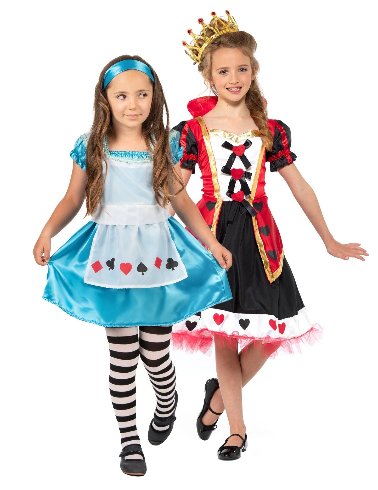 Detský párty kostým pre pár Alice a Srdcová kráľovná