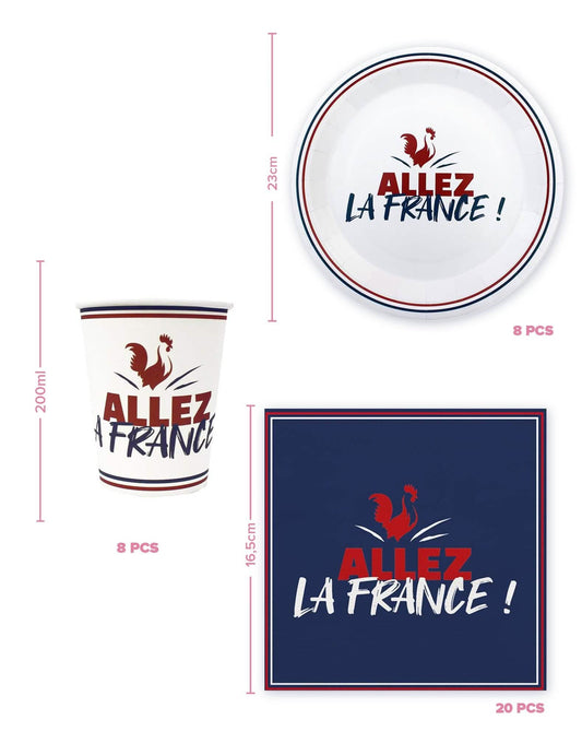 Jednorazová sada riadu Allez la France
