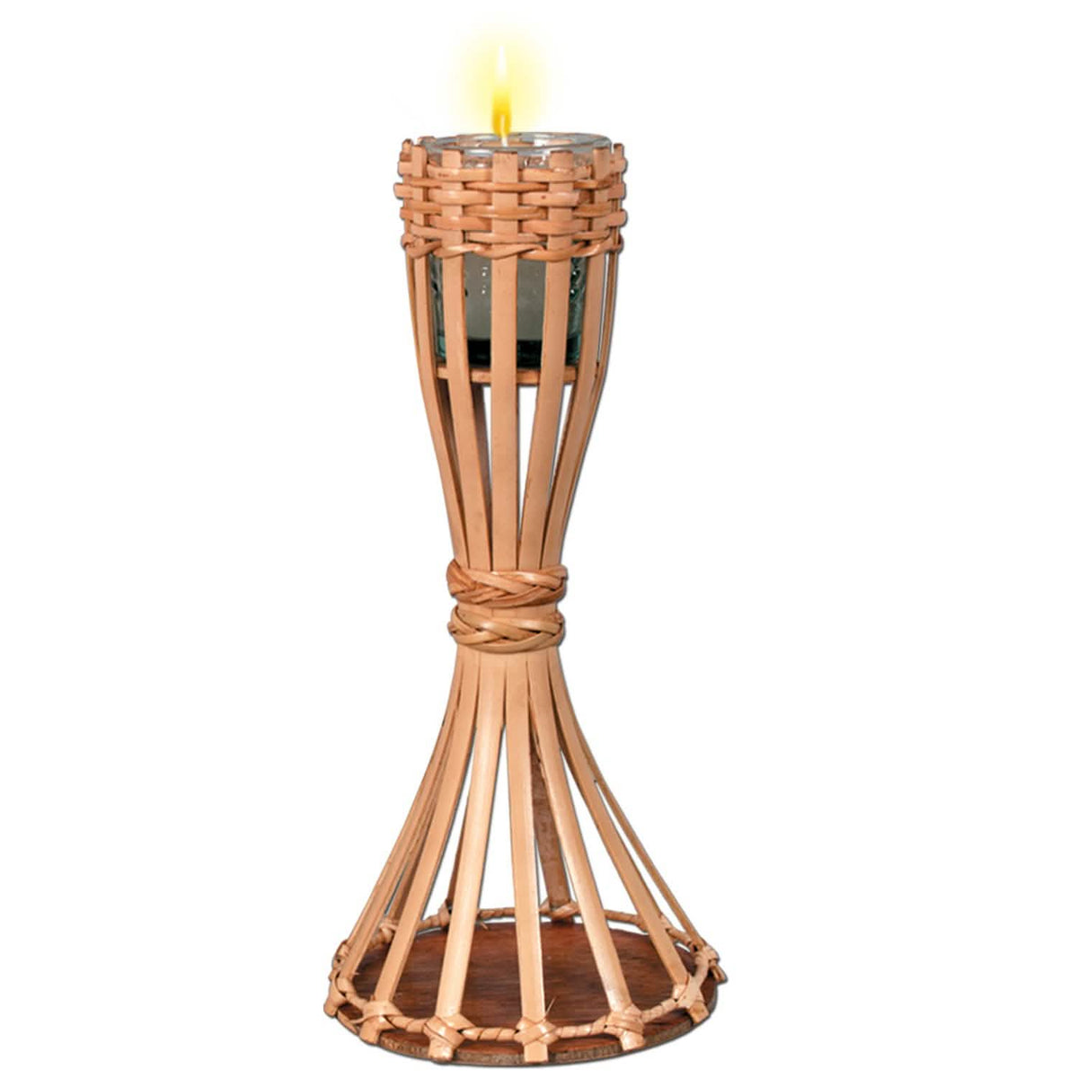dekorácia stola bambusová fakľa na prírodnú oslavu so sviečkou