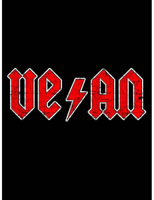 Tee-shirt Vegan pour femme noir avec logo rouge style rock