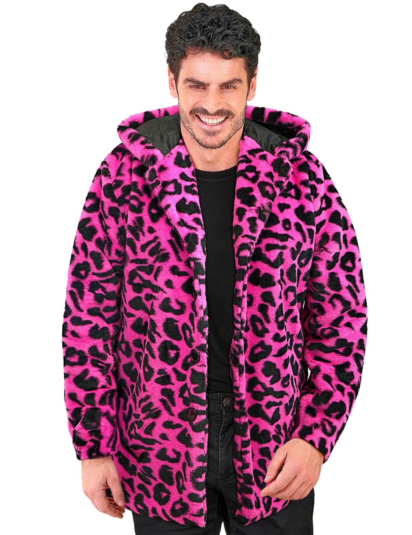 Veste à capuche léopard rose adulte