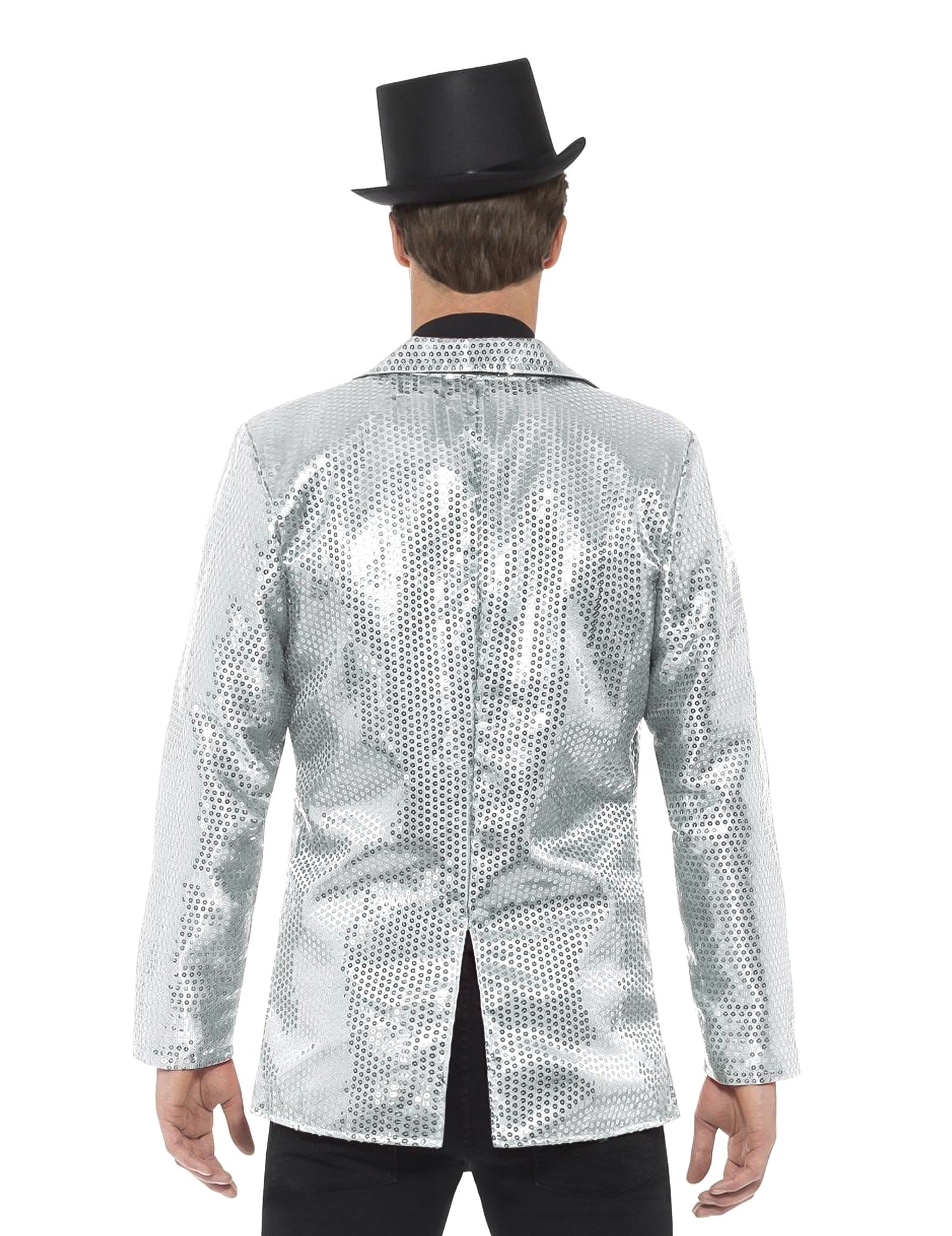 Strieborná disco bunda s luxusnými mužmi