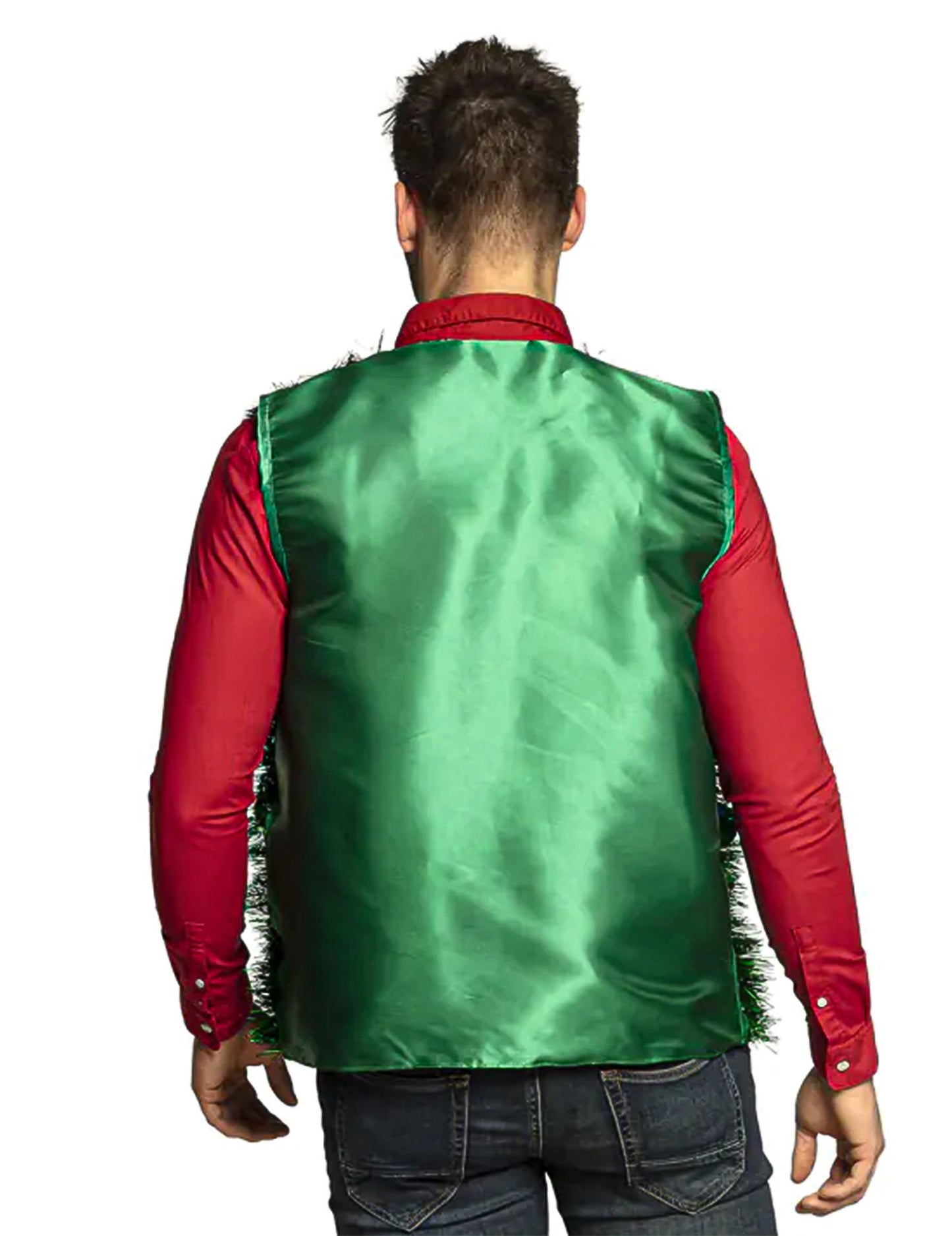 Bunda s vianočným stromčekom s dospelými zelenými loptičkami