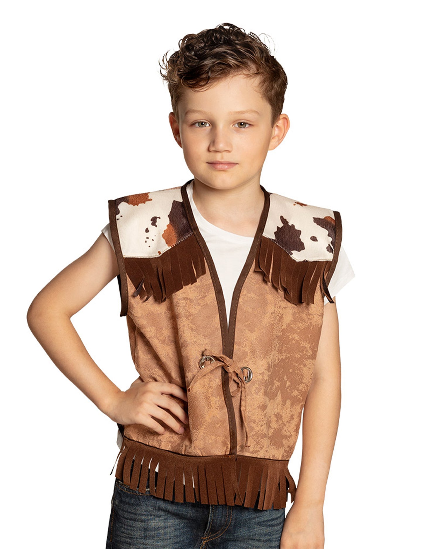 Čistá hnedá západná bunda