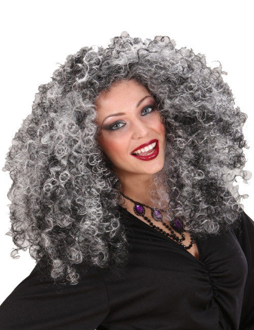 Čierna a šedá parochňa čarodejnice