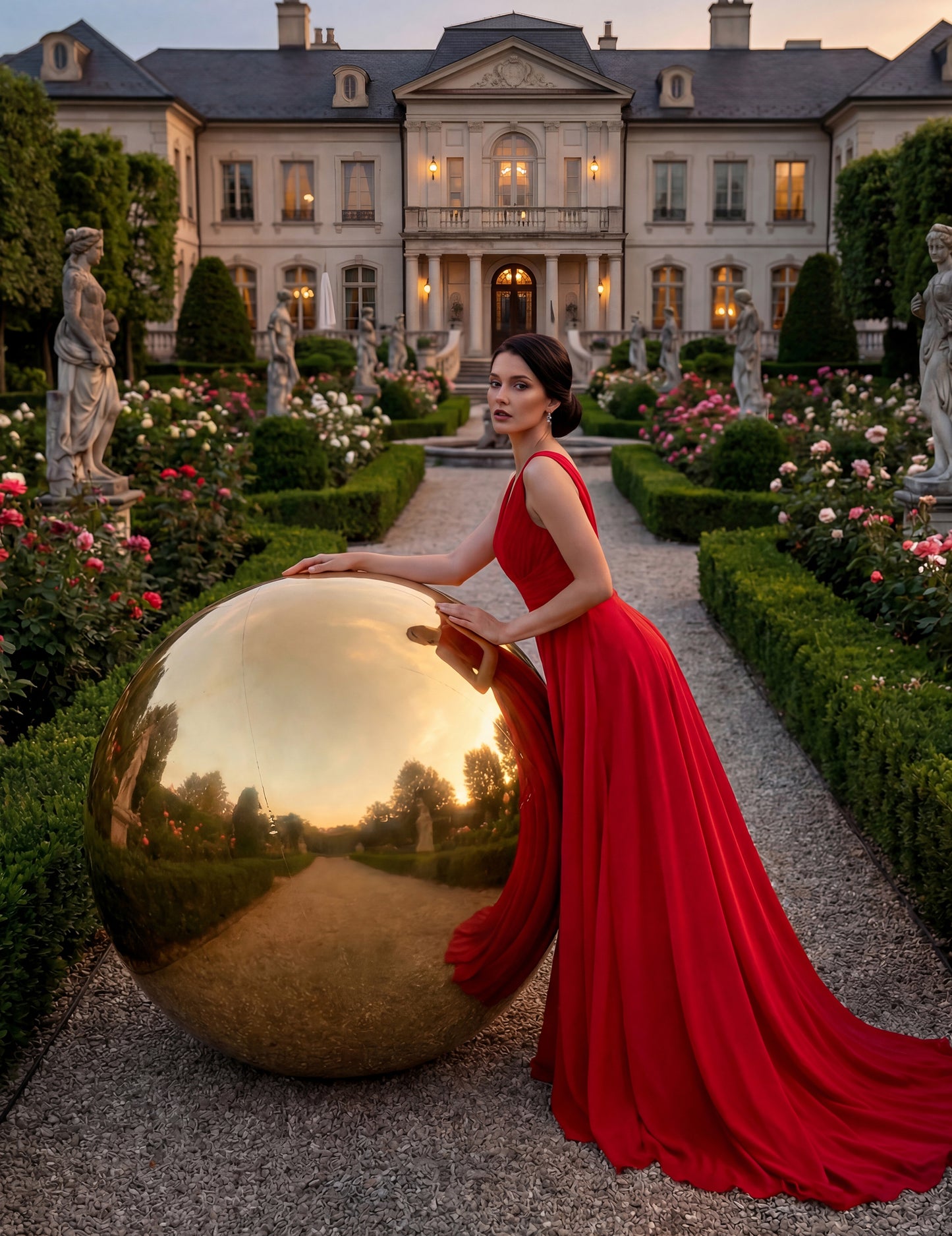 Nafukovacia zlatá zrkadlová guľa 120 cm 