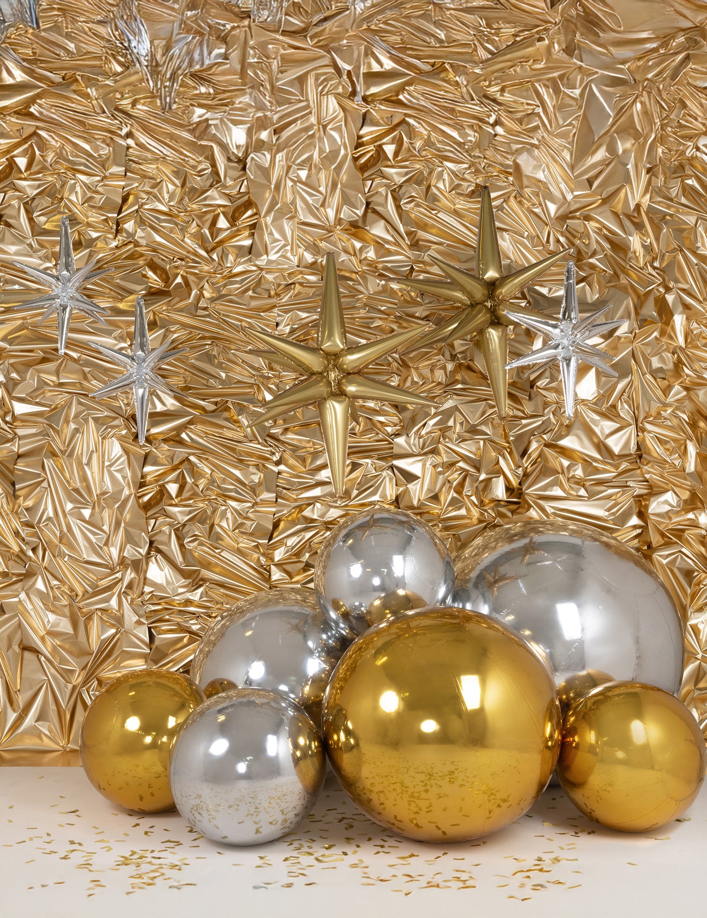 Nafukovacia zlatá zrkadlová guľa 60 cm 