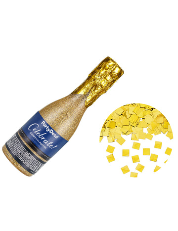 Konfeti kanón šampanské z metalizovaného zlatého papiera 20,5 cm 