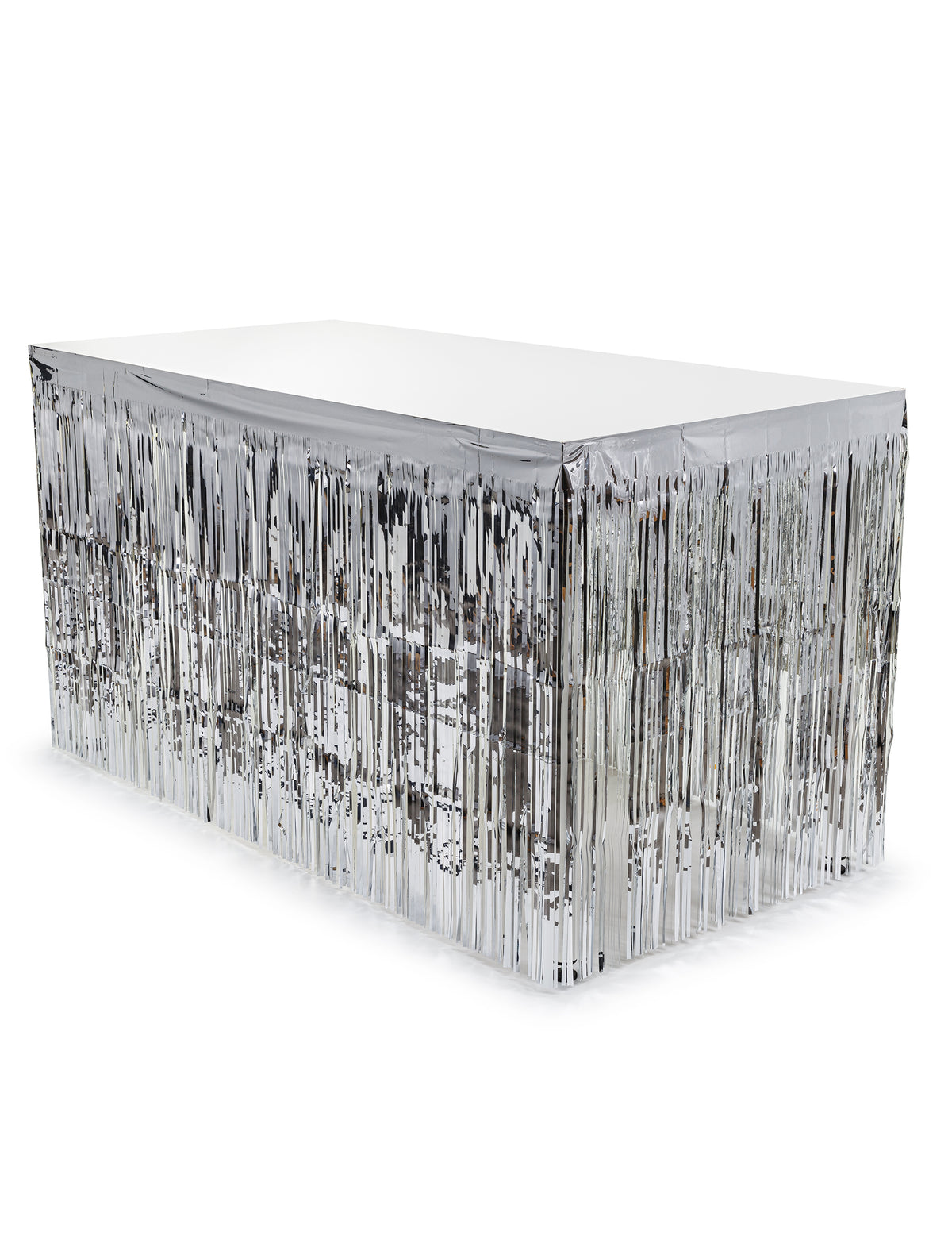 Jupe de table à franges argentées