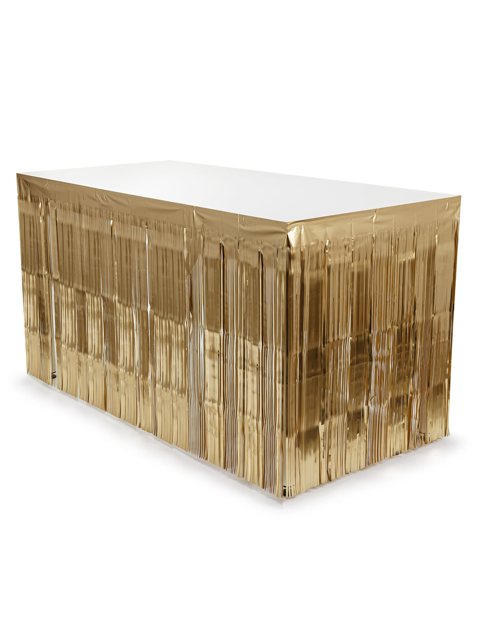 Jupe de table à franges pour décoration de fête dorée