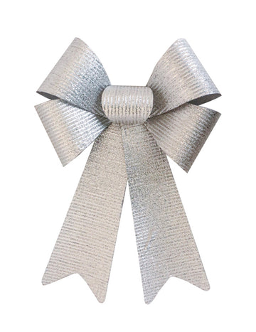 Trblietavá strieborná mašľa 23 x 38 cm 