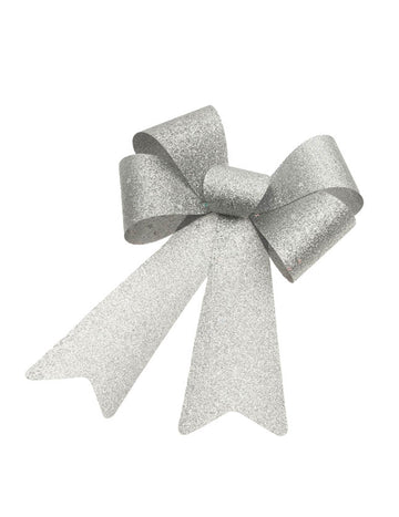 Strieborná flitrová mašľa 23 x 40 cm 