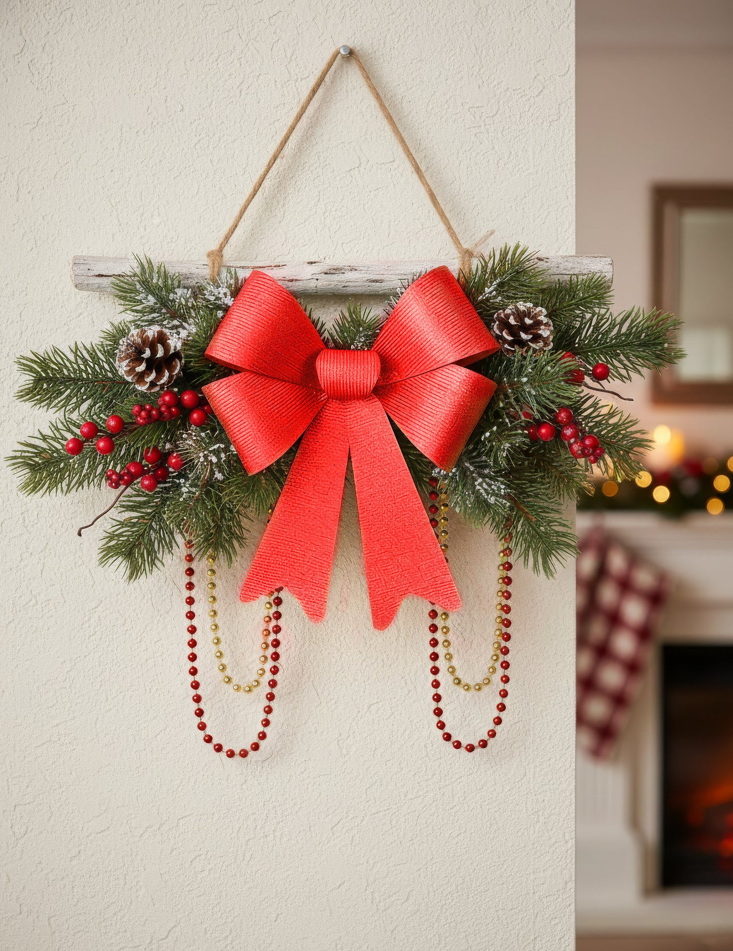 Lesklá červená mašľa 36 x 51 cm 