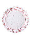 Assiettes en carton motif gourmandises de Noël blanc et rouge