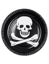Assiettes tête de mort pour fête noir et blanc