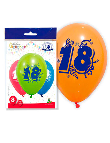 8 balónov Obrázok 18 Viacfarebnýchfarební 30 cm