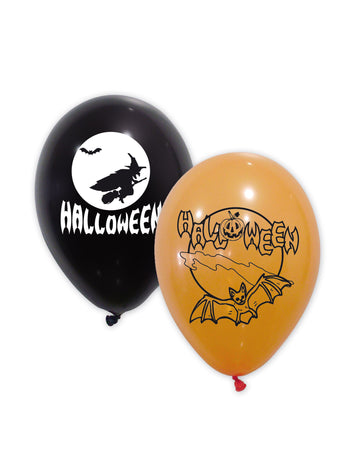 10 čiernych latexových balónov a Halloween Orange 30 cm