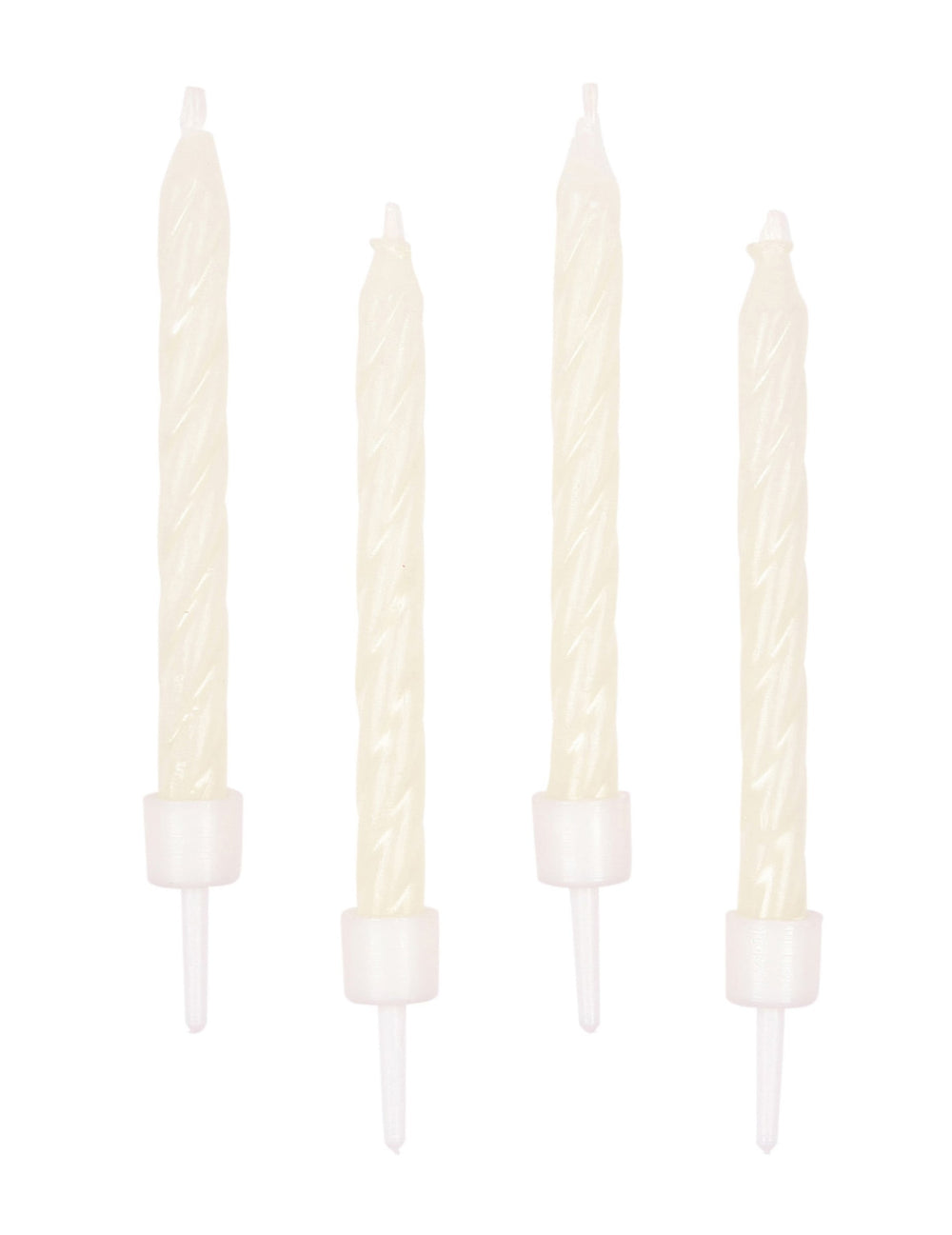 Bougies phosphorescentes pour fête blanches torsadées