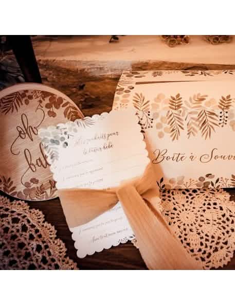 Mise en situation des Cartes de souhaits Oh Baby pour baby shower