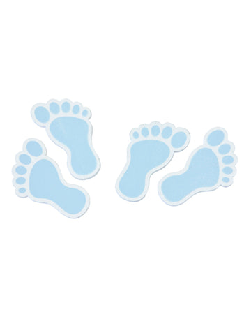 10 modrých drevených konfiet na detské nožičky na detskú oslavu