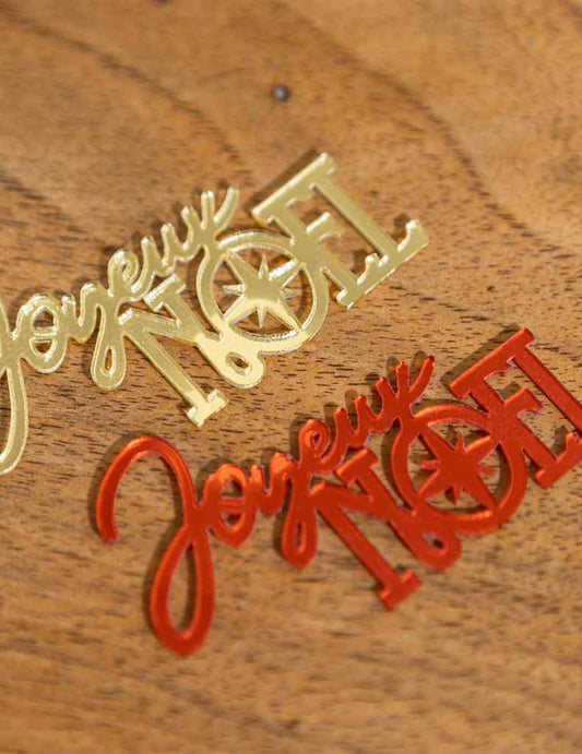 10 konfiet Veselé Vianoce červeno-zlaté 6,5 x 3,5 cm